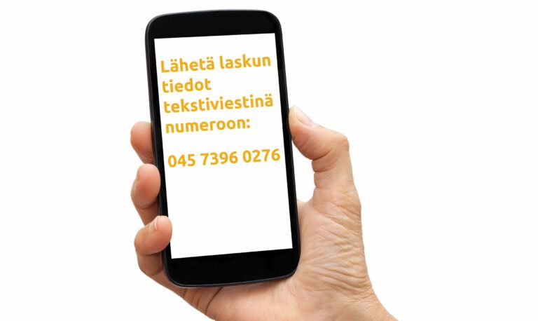 InnoSMS. Luo Lasku. 2. Lähetä laskun tiedot tekstiviestillä numeroon 045 7396 0276.