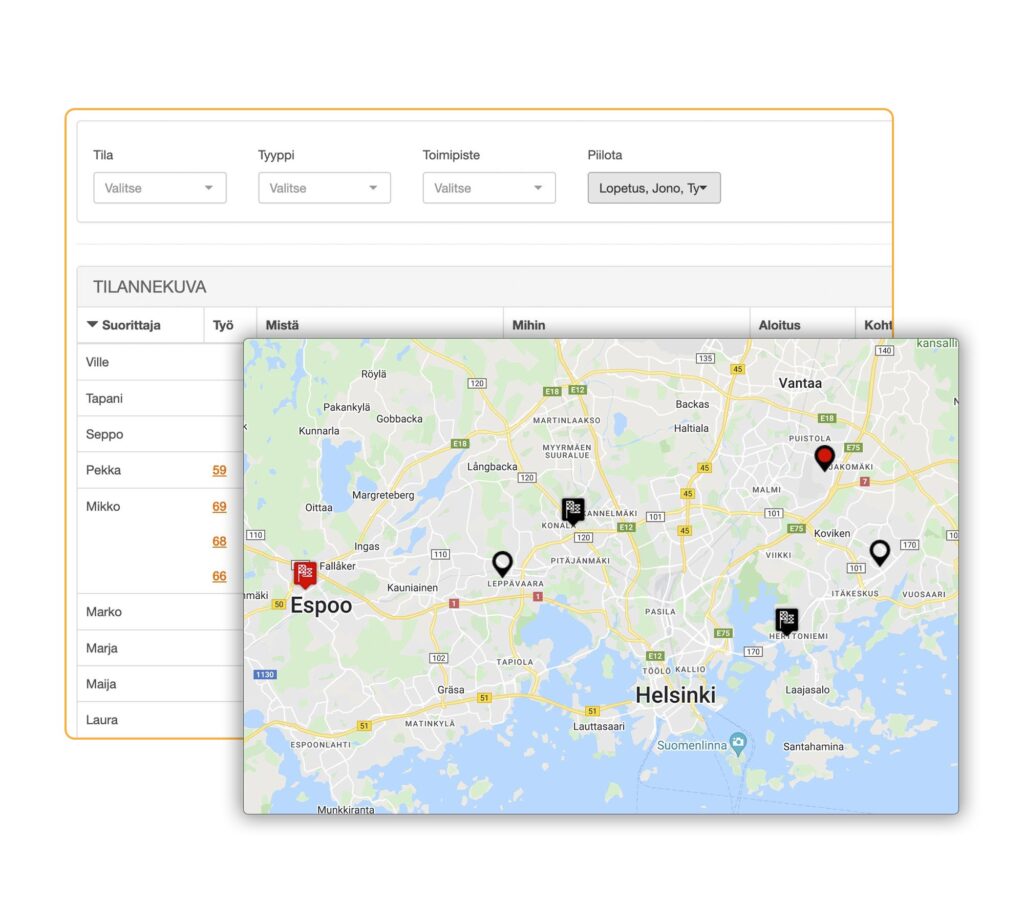 Hinaustöiden suunnittelu on helppoa